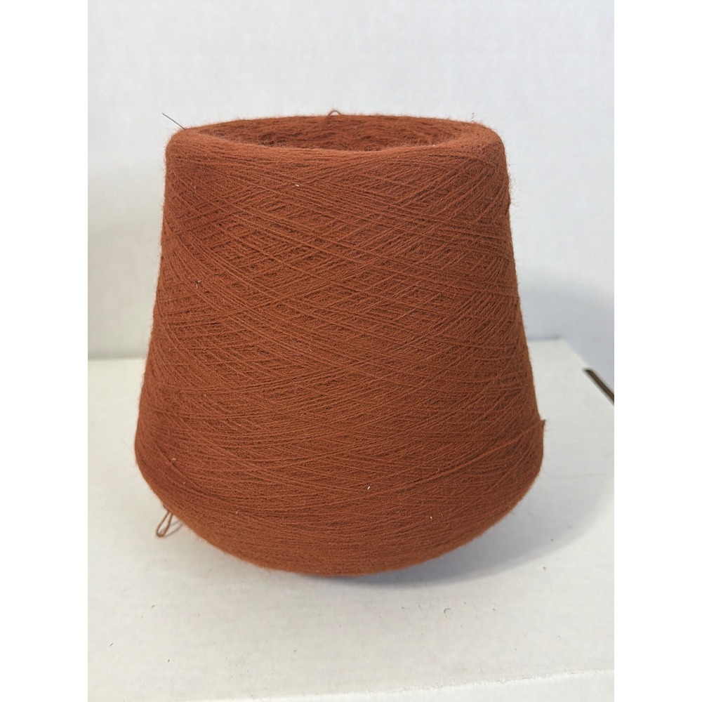 Rust Orange Fine Gauge Knitting Yarn Cone Terracotta Weaving Fiber